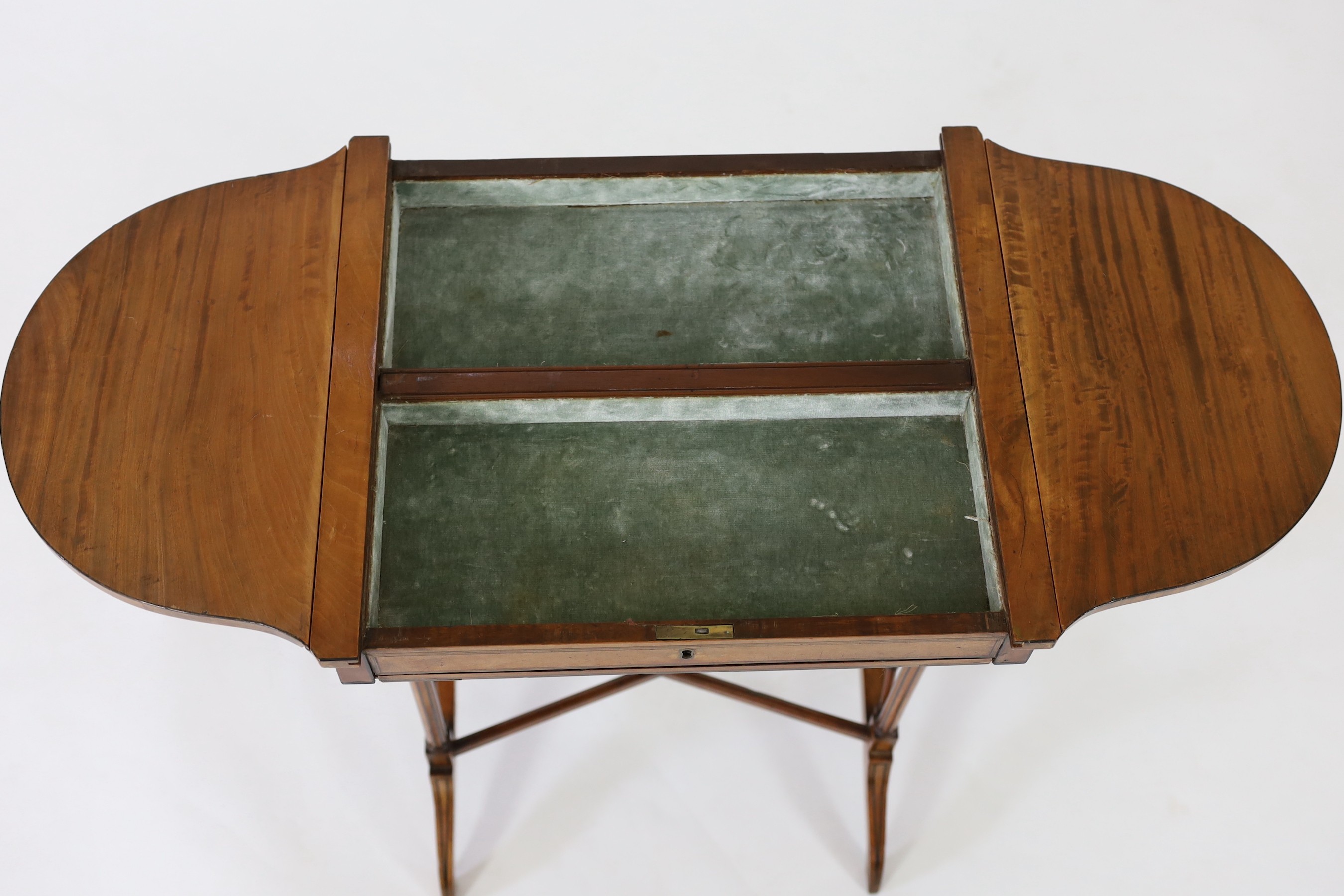 An Edwardian marquetry inlaid satinwood occasional table